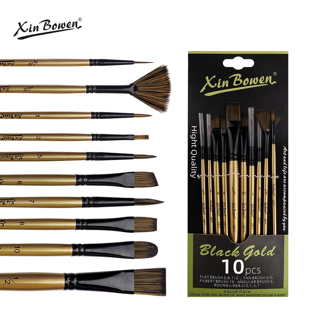 UV Paint Handle Artistic Art Paint Brushes Set With PVC Package