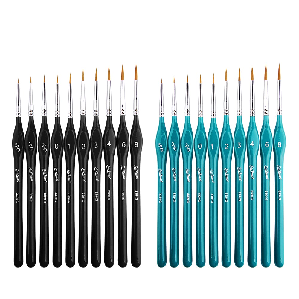10PCS Fine Paint Brushes Set Detail Paintbrush Kits Light Handle