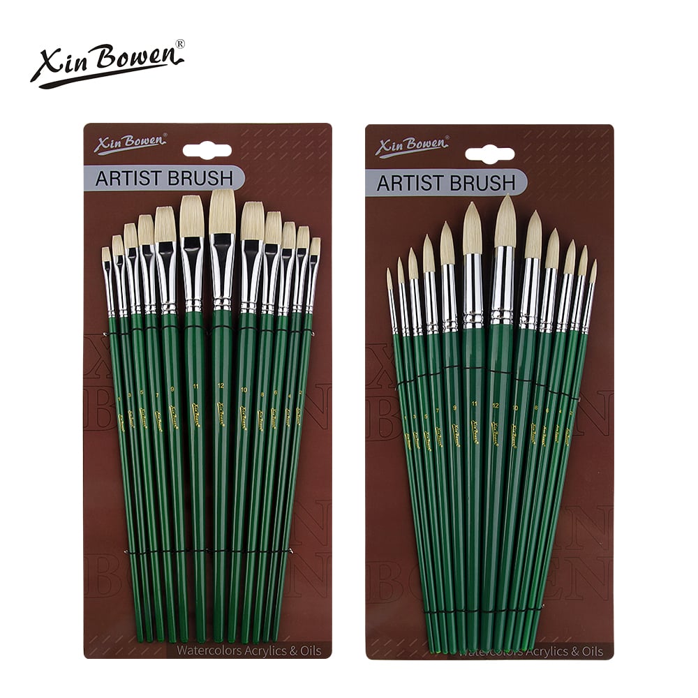 Green Paint Handle 579 WOOL HAIR Paintbrushes