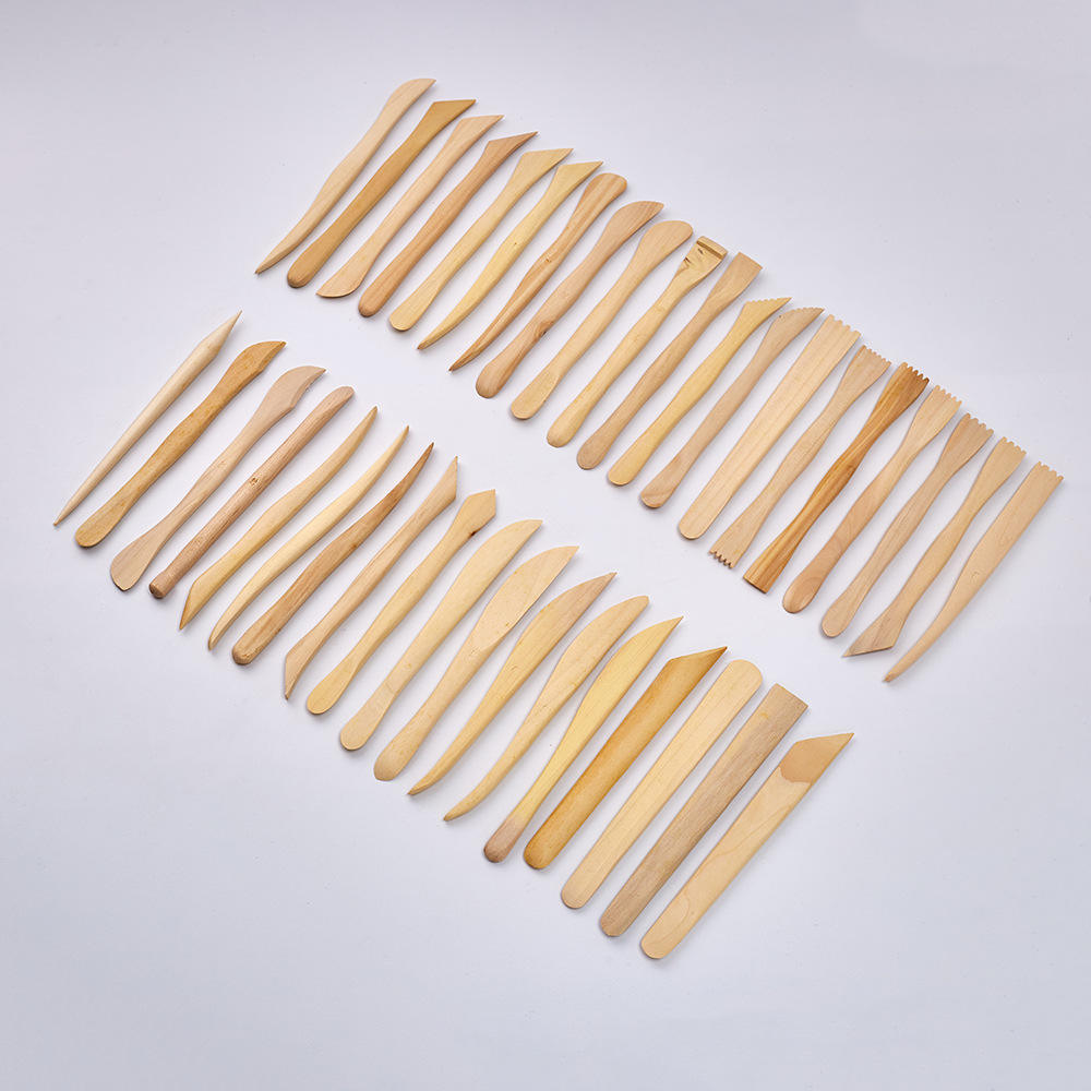 38pcs Pottery Clay Sculpting Wooden Tools Kits for Beginners