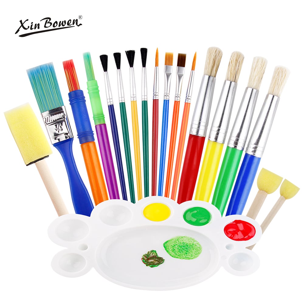 19 PCS Kids Paintbrushes Tools Kit For Art Drawing Set