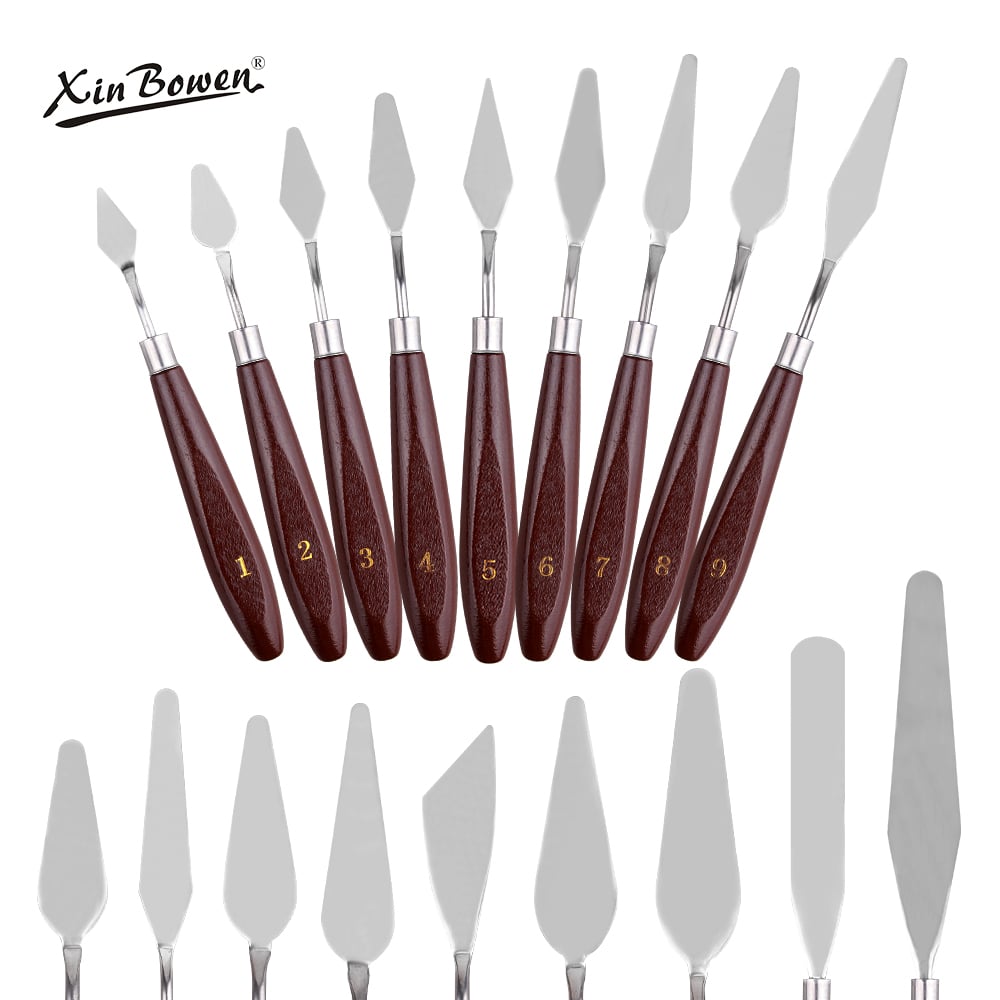 Red Handle 18 Pieces Palette Knife Set Can Sold Separately