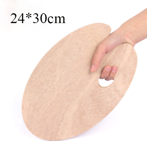 Wooden Oval Shape Oil Painting Palette (Product Thickening)