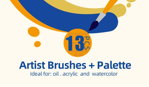 12pcs Piantbrush With Palette Quality Painting Artist Tools Set