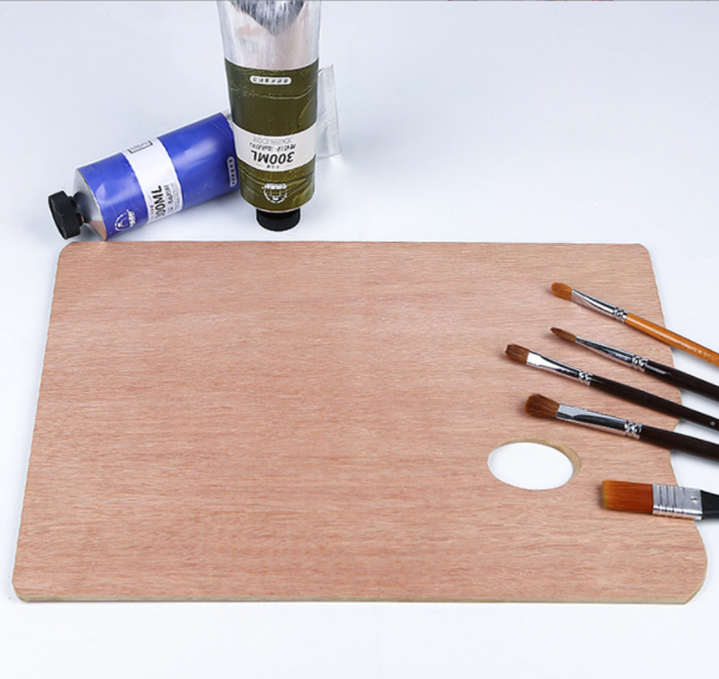 Wooden Square Mix Palette for Watercolor & Acrylic Painting