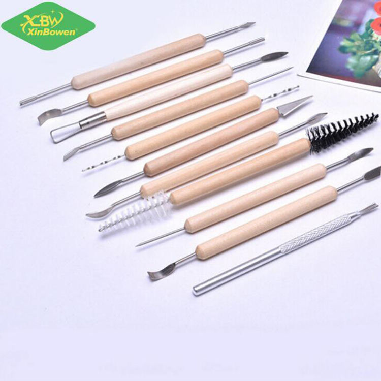 11 Pcs Wood Handle Stainless Steel Sculpting Art Knives Sets