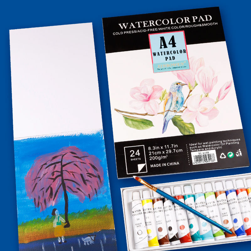 180GMS OR 200GMS Blank Watercolor Pad 24 Sheets( Acid Free)