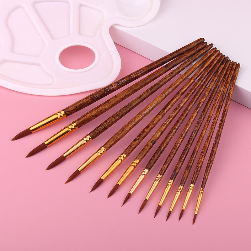 12 Pieces Round Hair Artistic Painting Brush Sets(#1-#12)