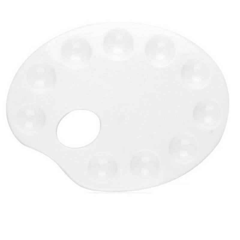 10 Holes Oval Shape Plastic Art Palette(Opaque Opalescent)
