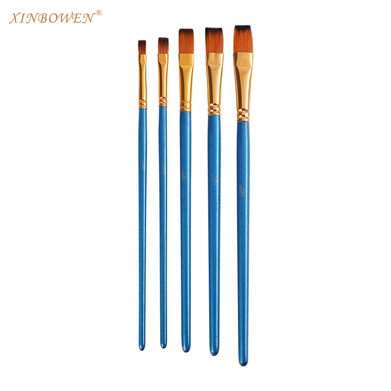 5pcs Fine Nylon Hair Art Paintbrushes Set(Pearl Blue)