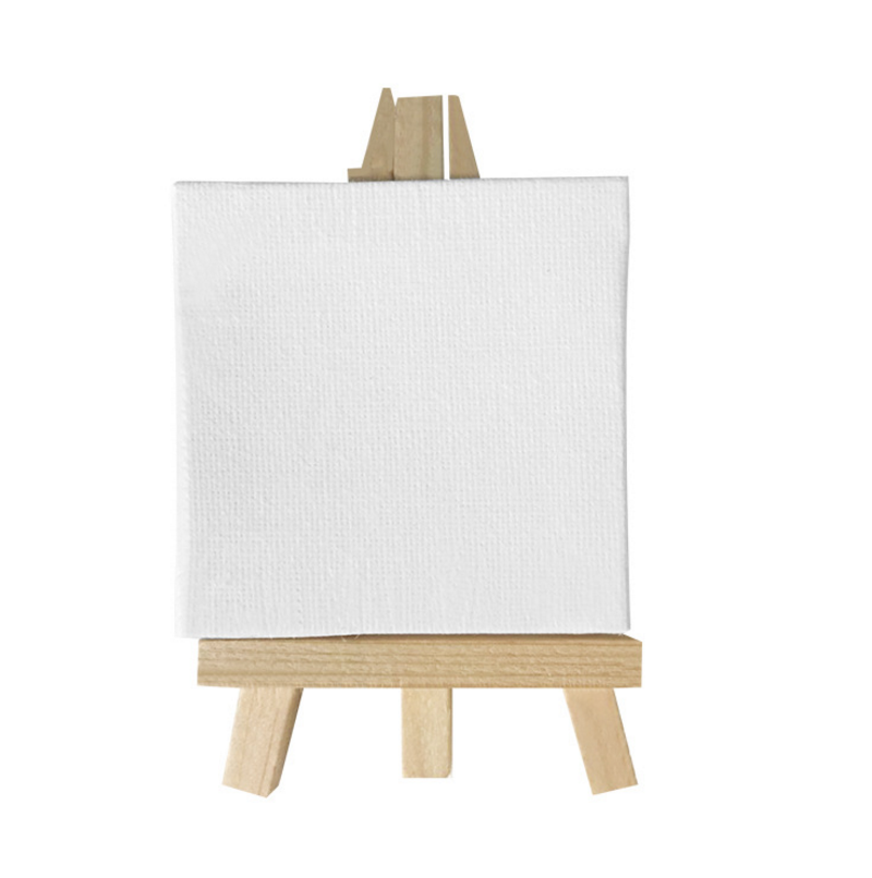 White Children's Mini Easel, Stand and Painting Canvas Sets
